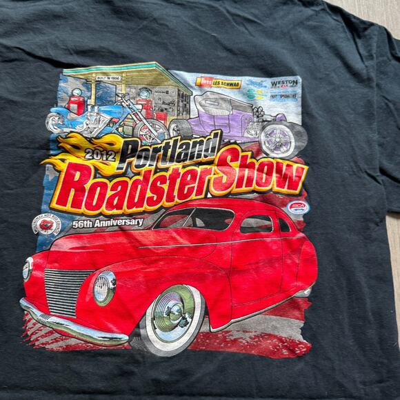 Portland Roadster Show Shirt 2012 56th Anniversary Black Mens XL Crewneck SS - Picture 2 of 6